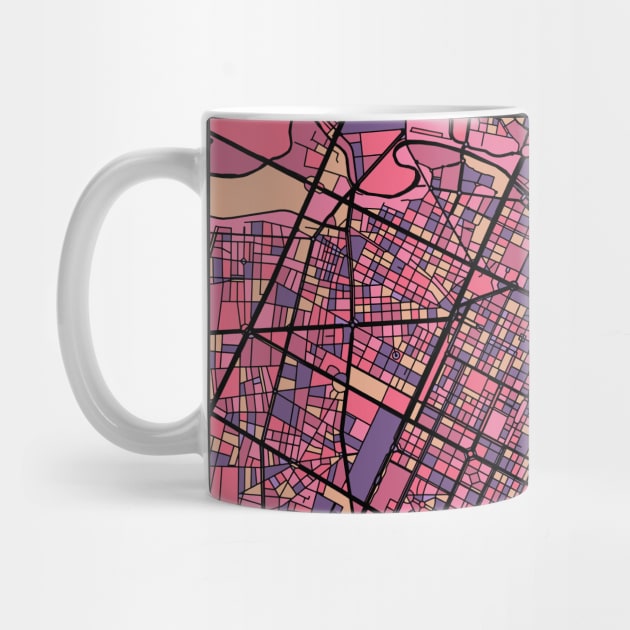 Turin Map Pattern in Purple & Pink by PatternMaps